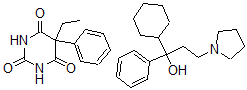 CAS#: 37335-54-9, 5-ethyl-5-phenyl-2,4,6(1H,3H,5H)-Pyrimidinetrione mixt. with (+-)-alpha-cyclohexyl-alpha-phenyl-1-pyrrolidinepropanol