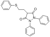 CAS 登录号：3736-92-3， 1,2-二苯基-4-(2-苯基硫代乙基)吡唑烷-3,5-二酮