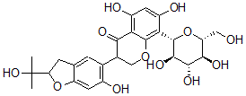CAS 登录号：37376-13-9， 3-[2,3-二氢-6-羟基-2-(1-羟基-1-甲基乙基)苯并呋喃-5-基]-8-(beta-D-吡喃葡萄糖基)-2,3-二氢-5,7-二羟基-4H-1-苯并吡喃-4-酮