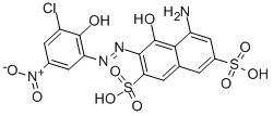 CAS 登录号：3769-62-8， 5-氨基-3-((3-氯-2-羟基-5-硝基苯基)偶氮)-4-羟基萘-2,7-二磺酸