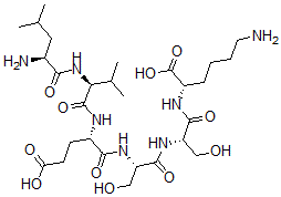 CAS 登录号：37764-28-6， (2S)-6-氨基-2-[[(2S)-2-[[(2S)-2-[[(2S)-2-[[(2S)-2-[[(2S)-2-氨基-4-甲基戊酰基]氨基]-3-甲基丁酰基]氨基]-5-羟基-5-氧代戊酰]氨基]-3-羟基丙酰基]氨基]-3-羟基丙酰基]氨基]己酸