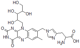 CAS 登录号：37854-44-7， 2-氨基-3-[1-[[7-甲基-2,4-二氧代-10-(2,3,4,5-四羟基戊基)苯并[g]蝶啶-8-基]甲基]咪唑-4-基]丙酸