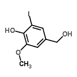 CAS 登录号：37987-21-6， 4-(羟基甲基)-2-碘-6-甲氧基苯酚
