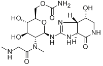 CAS 登录号：38621-52-2， [4-羟基-2-(羟基甲基)-6-[(7-羟基-4-氧代-1,3a,5,6,7,7a-六氢咪唑并[4,5-c]吡啶-2-基)氨基]-5-[甲基-(2-甲基氨基乙酰基)氨基]四氢吡喃-3-基]氨基甲酸酯