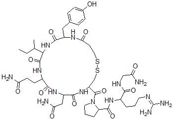 CAS#: 38679-66-2, N-[1-[(2-Amino-2-Oxoethyl)Amino]-5-(Diaminomethylideneamino)-1-Oxopentan-2-Yl]-1-[7-(2-Amino-2-Oxoethyl)-10-(3-Amino-3-Oxopropyl)-13-Butan-2-Yl-16-[(4-Hydroxyphenyl)Methyl]-6,9,12,15,18-Pentaoxo1,2-Dithia-5,8,11,14,17-Pentazacycloicosane-4-Carbonyl]Pyrrolidine-2-Carboxamide