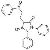 CAS 登录号:3878-14-6, 4-(3-氧代-3-苯基丙基)-1,2-二(苯基)吡唑烷-3,5-二酮