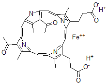 CAS 登录号：39011-04-6， 二乙酰基次氯血红素