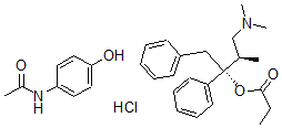 CAS 登录号：39400-85-6， N-(4-羟基苯基)-乙酰胺混合物与(S-(R*,S*))-3-(二甲基氨基)-2-甲基-1-苯基-1-(苯基甲基)丙基丙酸酯盐酸盐