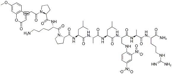 CAS#: 396717-35-4, 1-[(7-Methoxy-2-oxo-2H-1-benzopyran-4-yl)acetyl]-L-prolyl-L-lysyl-L-prolyl-L-leucyl-L-alanyl-L-leucyl-3-[(2,4-dinitrophenyl)amino]-L-alanyl-L-alanyl-L-Argininamide