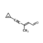CAS 登录号：408524-38-9， (2E)-5-(1-环丙烯-1-基)-3-甲基-2-戊烯-4-炔醛