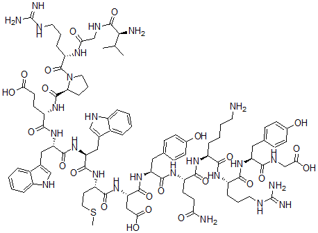 CAS 登录号：412961-36-5， L-缬氨酰甘氨酰-L-精氨酰-L-脯氨酰-L-alpha-谷氨酰-L-色氨酰-L-色氨酰-L-蛋氨酰-L-alpha-天冬氨酰-L-酪氨酰-L-谷氨酰胺酰-L-赖氨酰-L-精氨酰-L-酪氨酰-甘氨酸