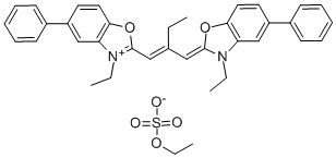 CAS 登录号：41503-61-1， 3-乙基-2-(2-[(3-乙基-5-苯基-2(3H)-苯并恶唑亚基)甲基]-1-丁烯基)-5-苯基苯并恶唑鎓硫酸乙酯盐