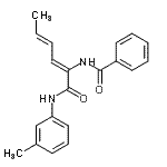 CAS 登录号：418796-26-6， N-{(2Z,4E)-1-[(3-甲基苯基)氨基]-1-氧代-2,4-己二烯-2-基}苯甲酰胺