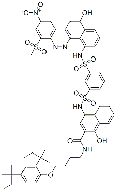 CAS#: 42905-20-4, N-[4-[2,4-Bis(1,1-Dimethylpropyl)Phenoxy]Butyl]-1-Hydroxy-4-[[[3-[[[5-Hydroxy-8-[[2-(Methylsulfonyl)-4-Nitrophenyl]Azo]-1-Naphthalenyl]Amino]Sulfonyl]Phenyl]Sulfonyl]Amino]-2-Naphthalenecarboxamide