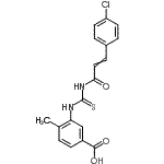CAS 登录号：433965-28-7， 3-({[3-(4-氯苯基)丙烯酰]硫代氨基甲酰}氨基)-4-甲基苯甲酸