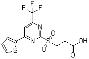 CAS 登录号：436088-50-5， 3-(4-噻吩-2-基-6-三氟甲基-嘧啶-2-磺酰基)-丙酸