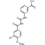 CAS 登录号：461396-73-6， 3-{[(3-氯-4-甲氧基苯甲酰基)硫代氨基甲酰]氨基}苯甲酸