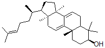 CAS 登录号：472-29-7， 5a-羊毛甾-7,9(11),24-三烯-3b-醇