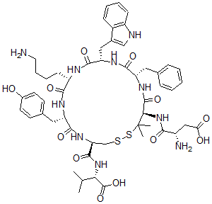 CAS 登录号：473902-31-7， 天冬氨酰-青霉胺-苯丙氨酰-色氨酰-赖氨酰-酪氨酰-半胱氨酰-缬氨酰