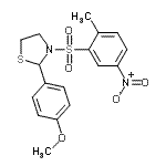 CAS 登录号：477515-89-2， 2-(4-甲氧基苯基)-3-[(2-甲基-5-硝基苯基)磺酰基]-1,3-噻唑烷