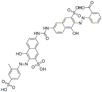 CAS#: 47897-90-5, [[1-Hydroxy-6-[[[[5-Hydroxy-6-[(2-Methyl-4-Sulphophenyl)Azo]-7-Sulpho-2-Naphthyl]Amino]Carbonyl]Amino]-3-Sulpho-2-Naphthyl]Azo]Benzoic Acid