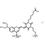CAS#: 482379-37-3, Sodium 3-[(5E)-3-(5-Carboxypentyl)-5-{(2E)-2-[7-(Diethylamino)-4-(2-Methyl-2-Propanyl)-2H-Chromen-2-Ylidene]Ethylidene}-2,4,6-Trioxotetrahydro-1(2H)-Pyrimidinyl]-1-Propanesulfonate