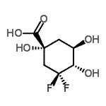 CAS#: 486430-84-6, (1R,4S,5R)-3,3-Difluoro-1,4,5-trihydroxycyclohexanecarboxylic acid
