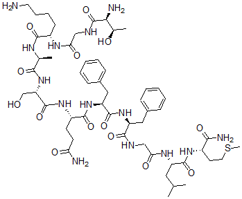 CAS 登录号:491851-53-7, L-苏氨酰甘氨酰-L-赖氨酰-L-丙氨酰-L-丝氨酰-L-谷氨酰胺酰-L-苯丙氨酰-L-苯丙氨酰甘氨酰-L-亮氨酰-L-蛋氨酰胺