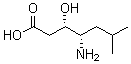 CAS#: 49642-07-1, 4-Amino-3-Hydroxy-6-Methyl-(3S,4S)-Heptanoic Acid
