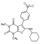 CAS#: 503160-55-2, 6-(Cyclohexylamino)-1,3-Dimethyl-5-(4-Nitrophenyl)Furo[2,3-d]Pyrimidine-2,4(1H,3H)-Dione