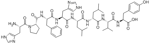 CAS 登录号:50410-01-0, 组氨酰-脯氨酰-苯丙氨酰-组氨酰-亮氨酰-D-亮氨酰-缬氨酰-酪氨酸