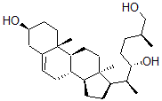 CAS 登录号：50982-38-2， (22S,25S)-胆甾-5-烯-3beta,22,26-三醇