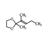 CAS 登录号：51006-94-1， 2-甲基-2-[(2E)-2-戊烯-2-基]-1,3-二氧戊环