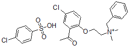 CAS 登录号：51489-69-1， N-beta-(2-乙酰基-4-氯苯氧基)乙基-N,N-二甲基-N-苄基铵 4-氯苯磺酸盐