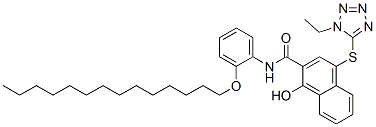 CAS 登录号：51599-31-6， 4-[(1-乙基-1H-四唑-5-基)硫代]-1-羟基-N-[2-(十四烷氧基)苯基]-2-萘甲酰胺