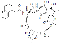 CAS 登录号：51707-04-1， 3-[[2-(1-萘基乙酰基)亚肼基]甲基]利福霉素