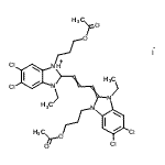 CAS#: 51829-30-2, 1-(3-Acetoxypropyl)-2-{3-[1-(3-Acetoxypropyl)-5,6-Dichloro-3-Ethyl-1,3-Dihydro-2H-Benzimidazol-2-Ylidene]-1-Propen-1-Yl}-5,6-Dichloro-3-Ethyl-2,3-Dihydro-1H-Benzimidazol-1-Ium Iodide