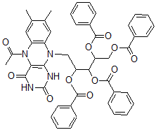 CAS 登录号:52492-58-7, 2',3',4',5'-四苯甲酰基-5-乙酰基-1,5-二氢核黄素
