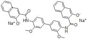 CAS#: 52735-88-3, N,N'-(3,3'-Dimethoxy(1,1'-Biphenyl)-4,4'-Diyl)Bis(3-Hydroxy-2-Naphthalenecarboxamide, Disodium Salt