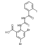 CAS#: 530126-93-3, 3,5-Dibromo-2-{[(2-Iodobenzoyl)Carbamothioyl]Amino}Benzoic Acid