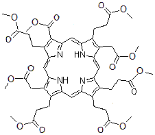 CAS#: 531-42-0, Methyl 7,17-Bis(2-Methoxy-2-Oxoethyl)-3,8,12,13,18-Pentakis(3-Methoxy-3-Oxopropyl)-2-Porphyrincarboxylate