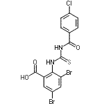 CAS 登录号：531530-32-2， 3,5-二溴-2-{[(4-氯苯甲酰基)硫代氨基甲酰]氨基}苯甲酸