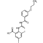 CAS 登录号：531533-66-1， 3,5-二碘-2-{[(3-丙氧基苯甲酰基)硫代氨基甲酰]氨基}苯甲酸