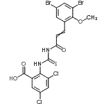 CAS#: 531533-76-3, 3,5-Dichloro-2-({[3-(3,5-Dibromo-2-Methoxyphenyl)Acryloyl]Carbamothioyl}Amino)Benzoic Acid