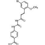 CAS 登录号：535936-56-2， 4-({[3-(5-溴-2-甲氧基苯基)丙烯酰]硫代氨基甲酰}氨基)苯甲酸