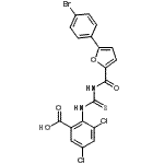 CAS#: 535940-86-4, 2-({[5-(4-Bromophenyl)-2-Furoyl]Carbamothioyl}Amino)-3,5-Dichlorobenzoic Acid