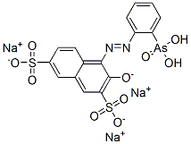 CAS 登录号：53669-45-7， 4-[(2-砷苯基)偶氮]-3-氧代萘-2,7-二磺酸三钠