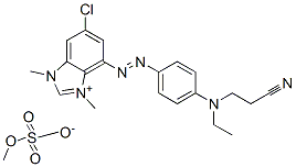 CAS#: 53792-62-4, 6-Chloro-4-[[4-[(2-Cyanoethyl)Ethylamino]Phenyl]Azo]-1,3-Dimethyl-1H-Benzimidazolium Methyl Sulphate