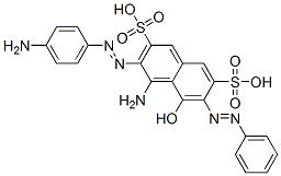CAS 登录号：54291-12-2， 4-氨基-3-[(4-氨基苯基)偶氮]-5-羟基-6-(苯基偶氮)萘-2,7-二磺酸