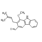 CAS#: 54313-18-7, 1-Methoxy-2-(3-Methyl-2-Buten-1-Yl)-9H-Carbazole-3-Carbaldehyde